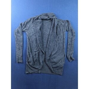 Barefoot Dreams CozyChic Lite Circle Cardigan Charcoal Black/Gray Size S/XS